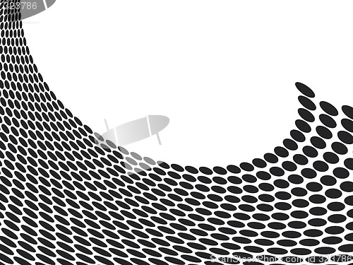 Image of abstract halftone wave in black and white with room to add your