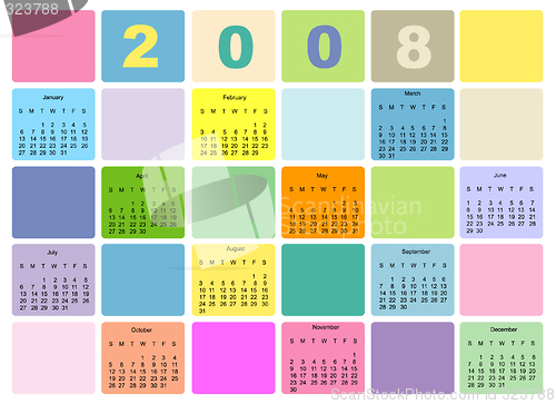 Image of Colorful Calendar for 2008