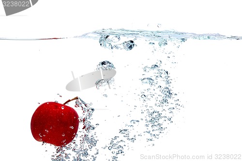 Image of Apple falls deeply under water 