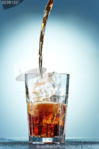 Image of Cola pouring in a glass