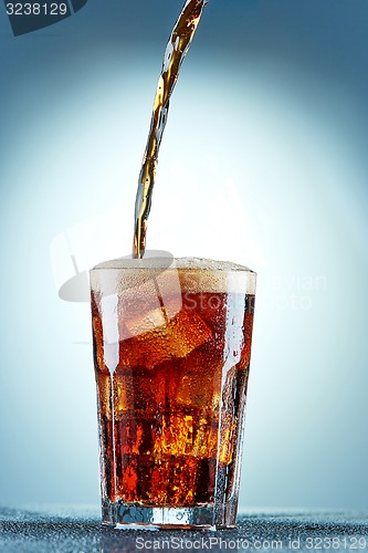 Image of Cola pouring in a glass