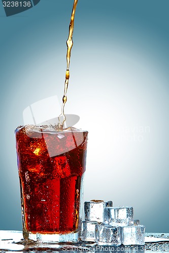 Image of Cola pouring in a glass