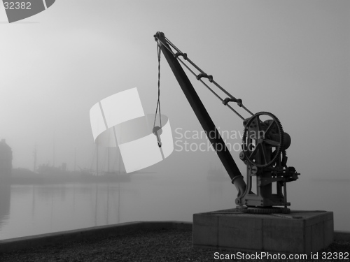 Image of Crane in fog