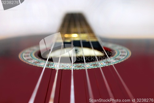 Image of strings on the classic guitar