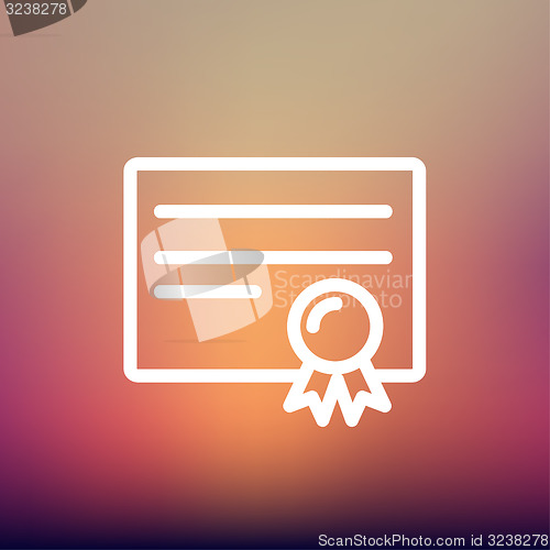 Image of Certificate thin line icon