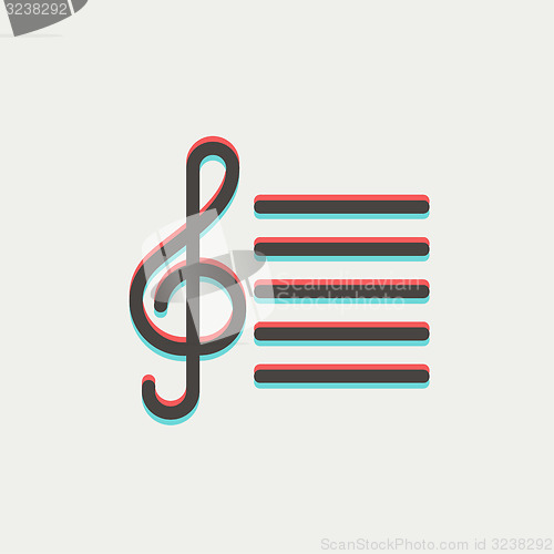 Image of Musical Note thin line icon