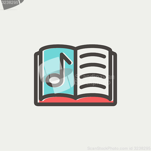 Image of Musical book thin line icon