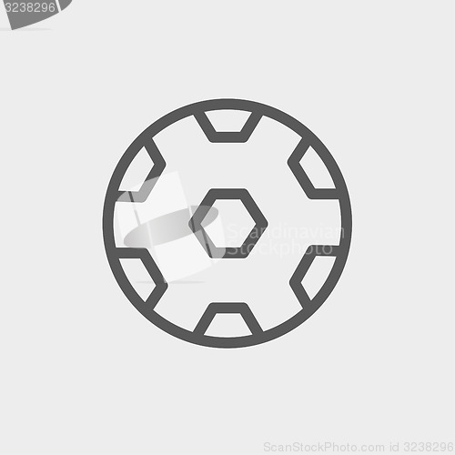 Image of Soccer ball thin line icon