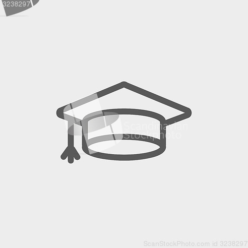 Image of Graduation cap thin line icon