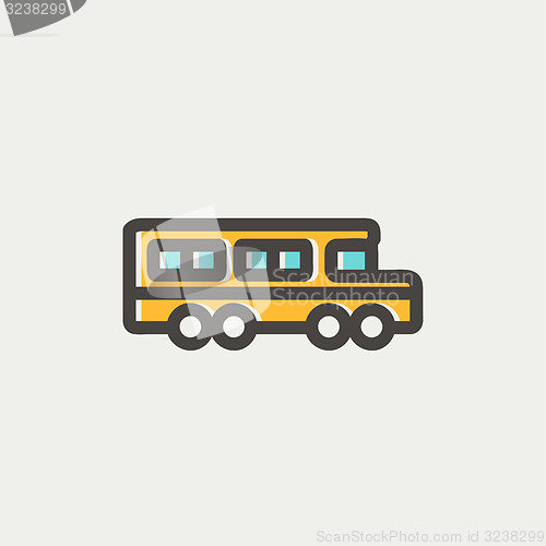 Image of School bus thin line icon