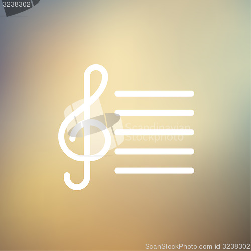 Image of Musical Note thin line icon