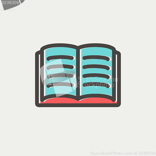 Image of Open book thin line icon