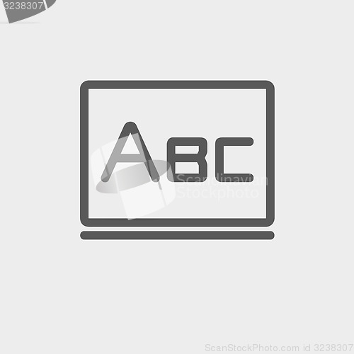 Image of Big letters ABC on the blackboard thin line icon