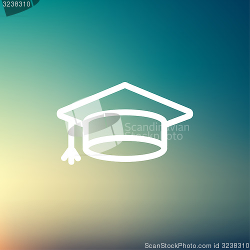 Image of Graduation cap thin line icon