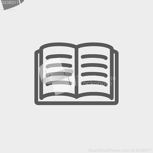 Image of Open book thin line icon