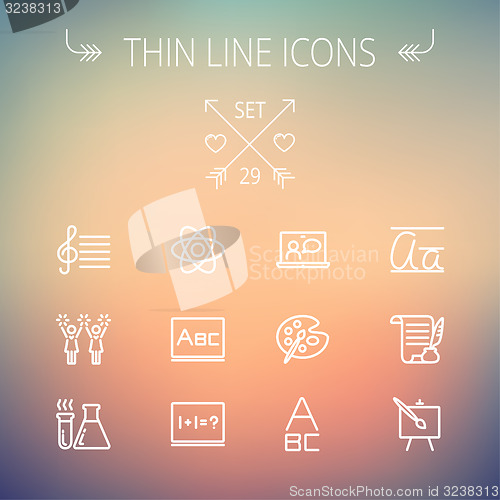 Image of Education thin line icon set