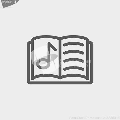 Image of Musical book thin line icon