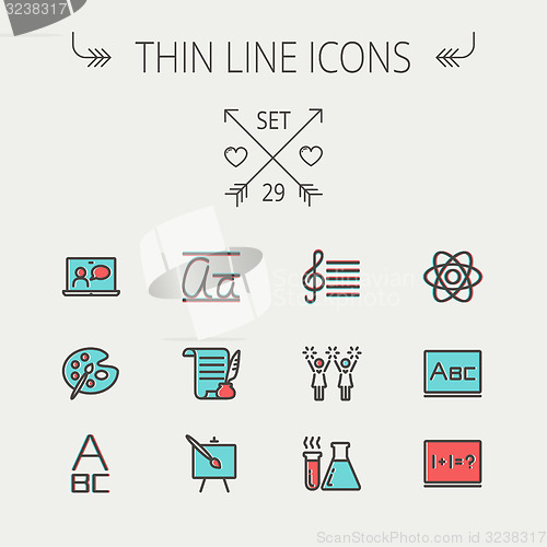 Image of Education thin line icon set.