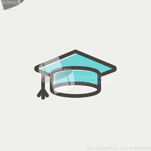 Image of Graduation cap thin line icon