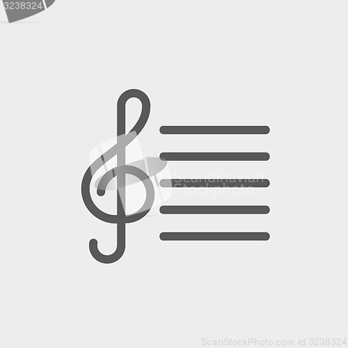 Image of Musical Note thin line icon