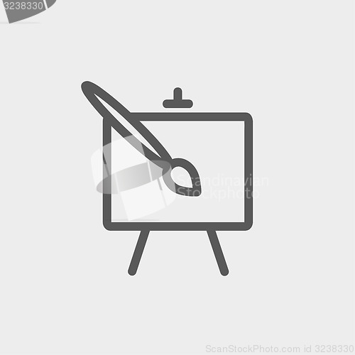 Image of Chart and a paint brush thin line icon
