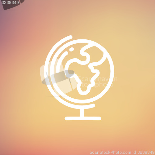 Image of World globe with stand thin line icon