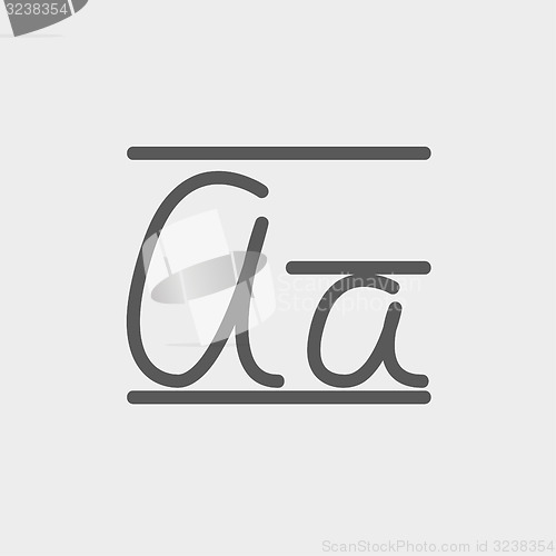 Image of Cursive letter a thin line icon