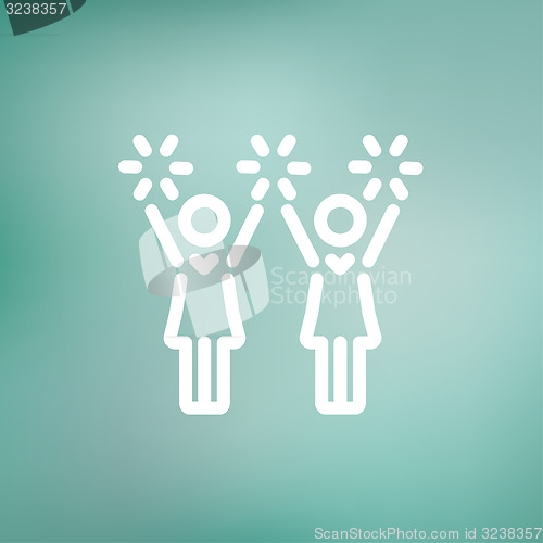 Image of Cheerleaders thin line icon