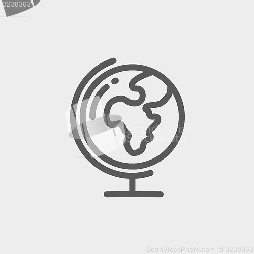 Image of World globe with stand thin line icon