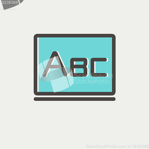 Image of Big letters ABC on the blackboard thin line icon