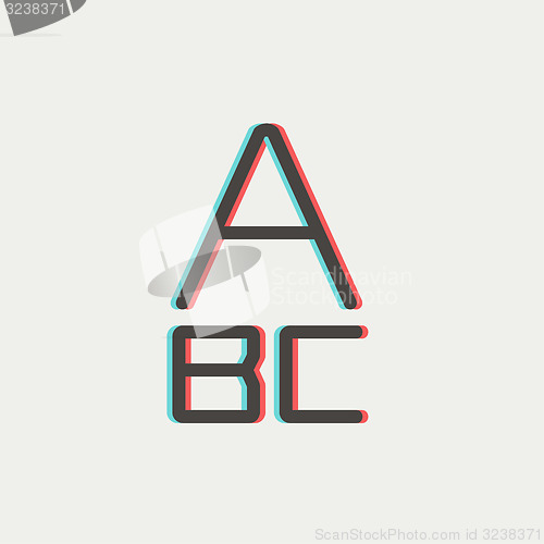 Image of Alphabet with bold font thin line icon