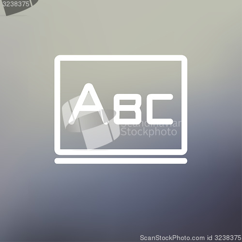 Image of Big letters ABC on the blackboard thin line icon