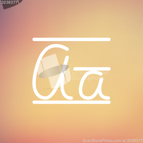 Image of Cursive letter a thin line icon