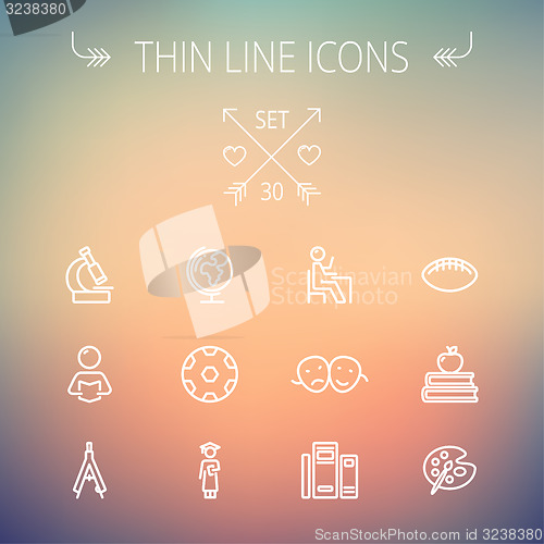 Image of Education thin line icon set.