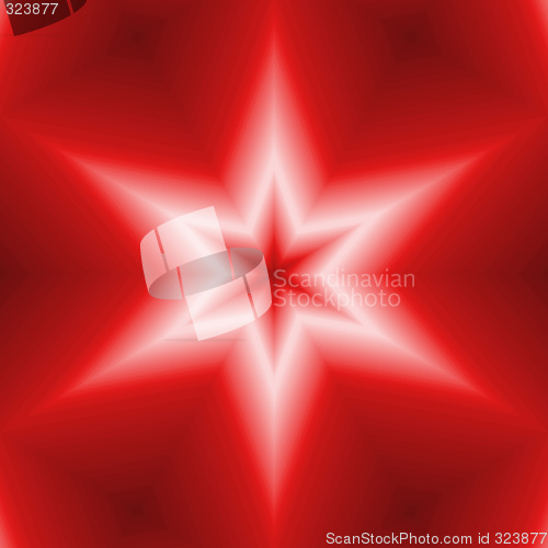 Image of red six point star design