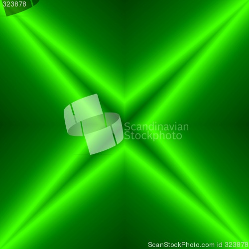 Image of green four point star design