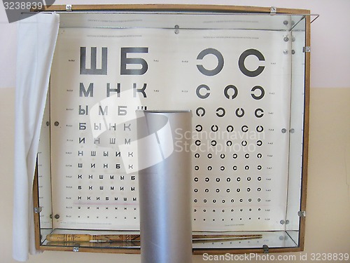 Image of medical tables for determination the vision