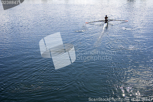 Image of Women rowing in a lake