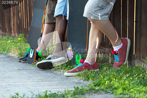 Image of Longboarders Hanging Out