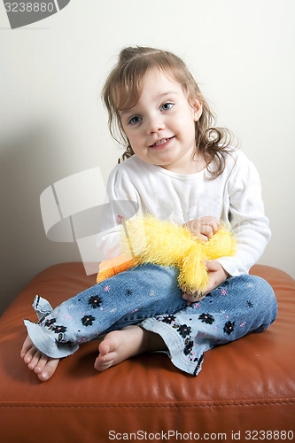 Image of Girl with Her Teddy Bear