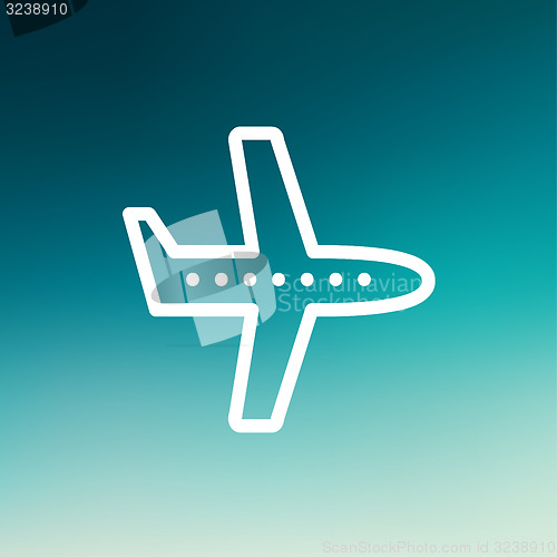 Image of Flying airplane thin line icon