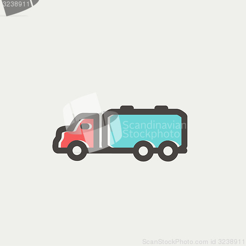 Image of Truck liquid cargo thin line icon