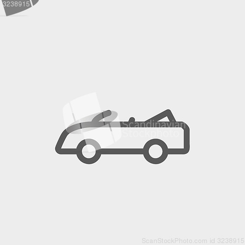 Image of Convertible car thin line icon