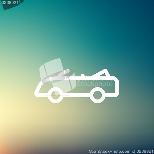 Image of Convertible car thin line icon