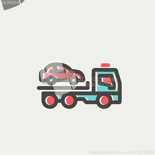 Image of Car Towing Truck thin line icon