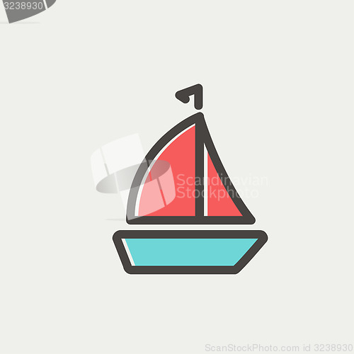 Image of Sailboat thin line icon