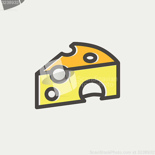 Image of Piece of cheese thin line icon