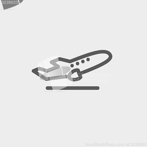 Image of Airplane takeoff thin line icon