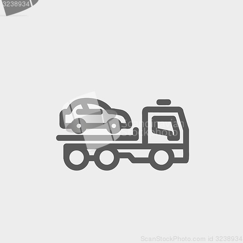 Image of Car Towing Truck thin line icon