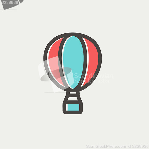 Image of Hot air balloon thin line icon